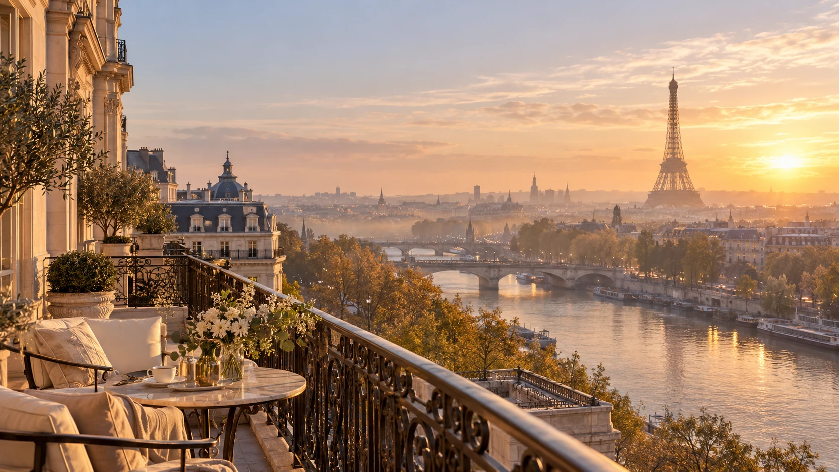 Illustration éditoriale de Paris le matin