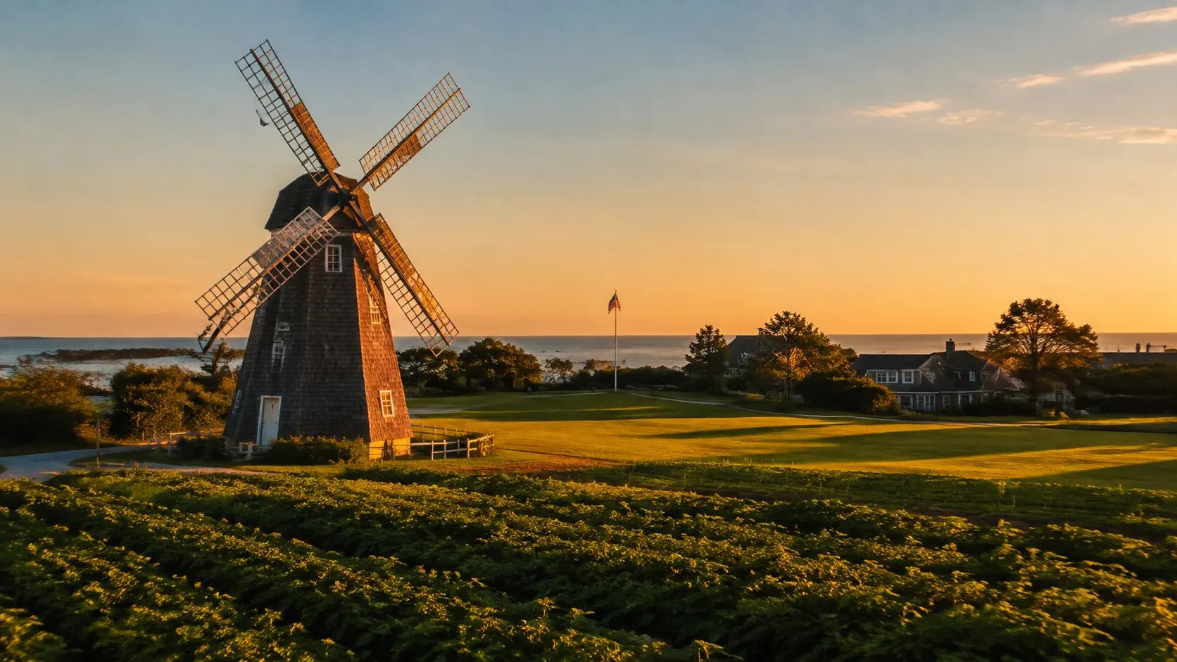 Illustration éditoriale de Les Hamptons à l'heure dorée