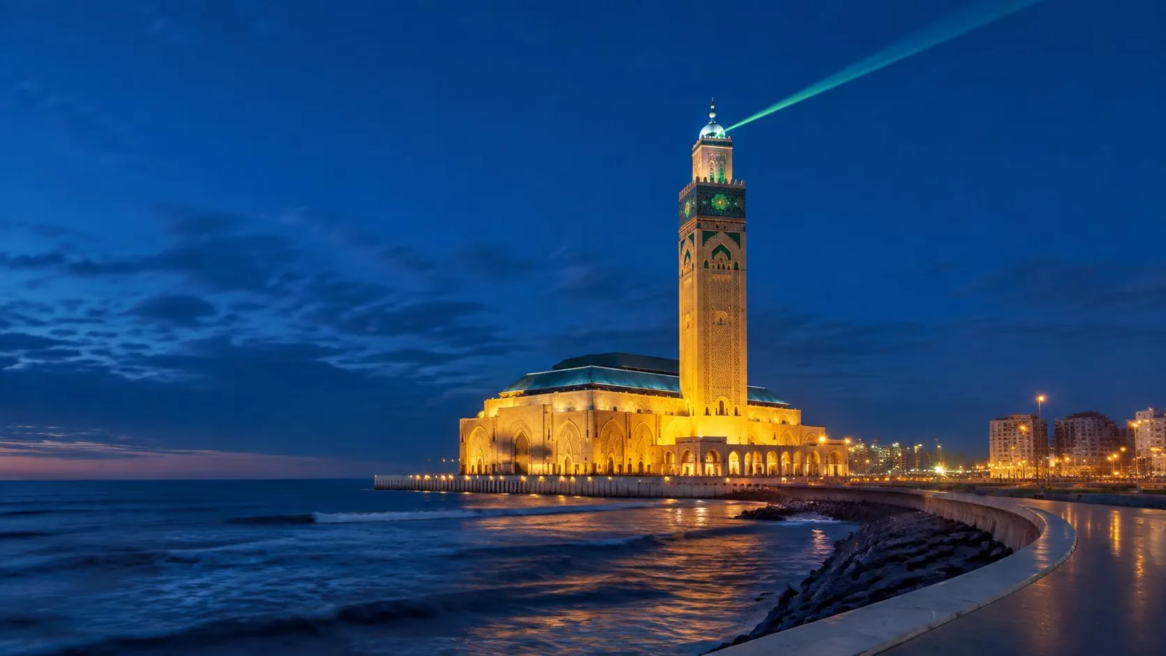 Illustration éditoriale de Casablanca le soir