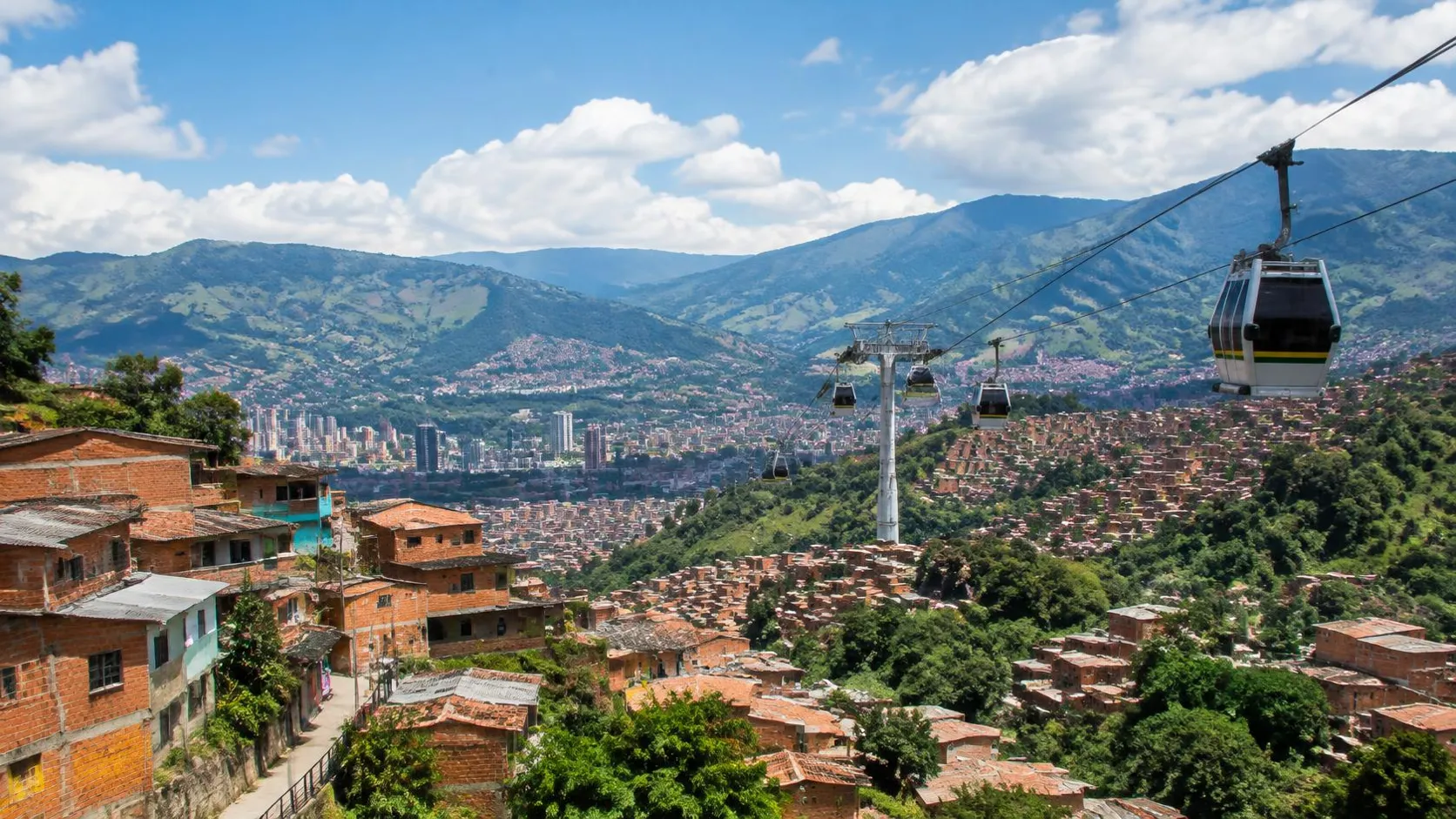 Illustration éditoriale de Medellín le matin