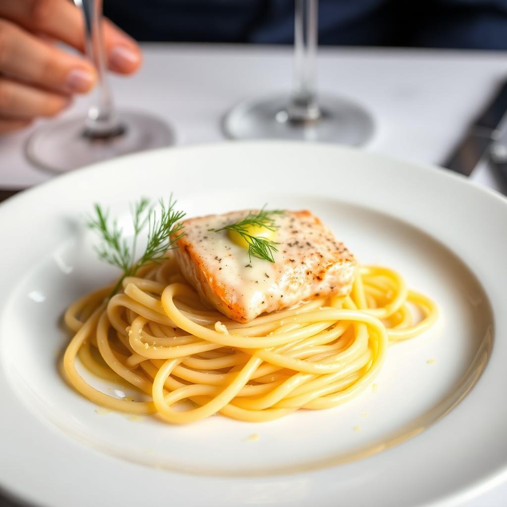 Pâtes au saumon et sauce citronnée