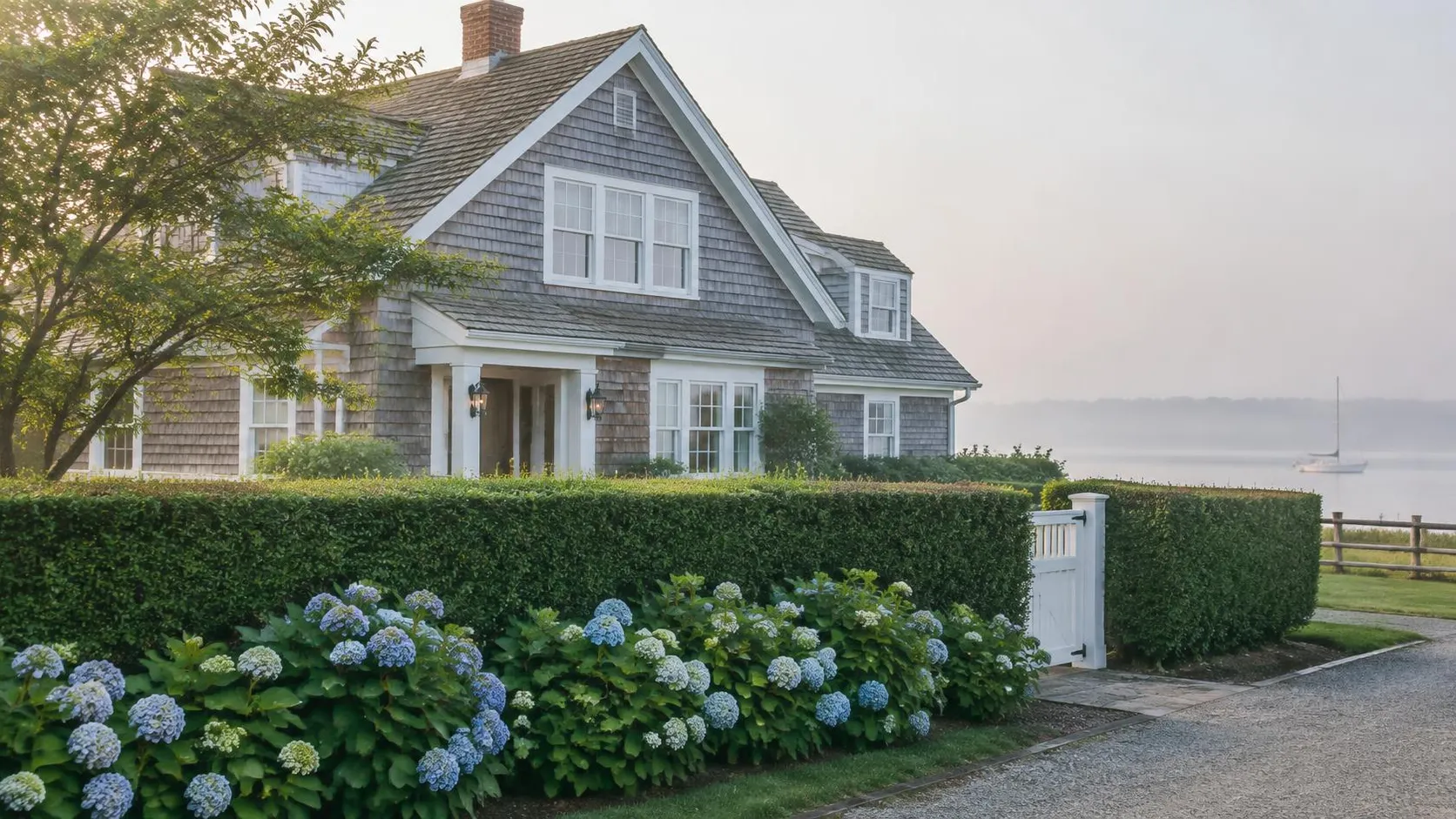 Illustration éditoriale de Les Hamptons le matin