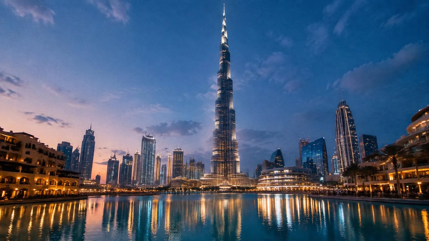 Illustration éditoriale de Dubaï le soir