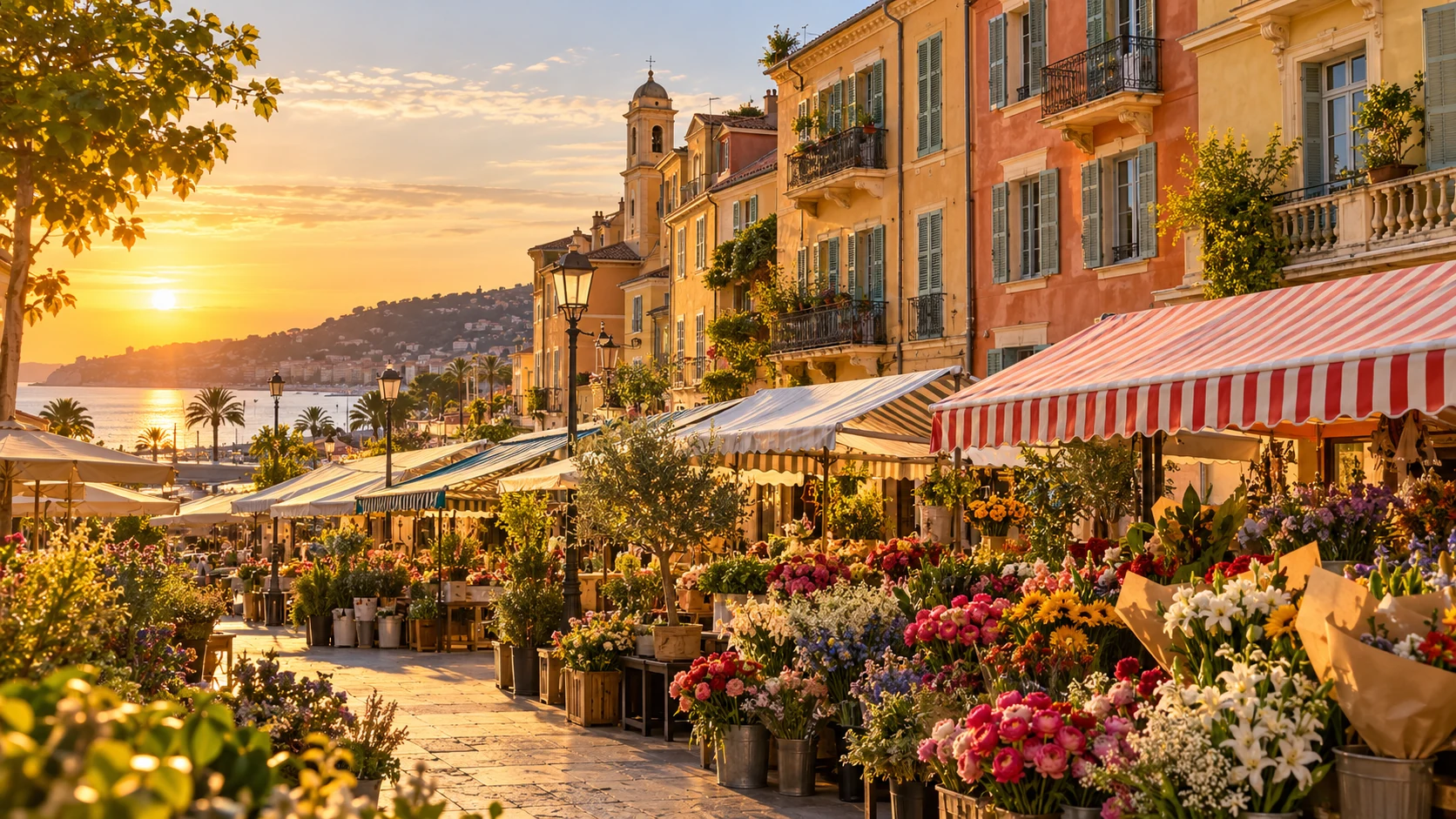 Illustration éditoriale de Cannes le matin