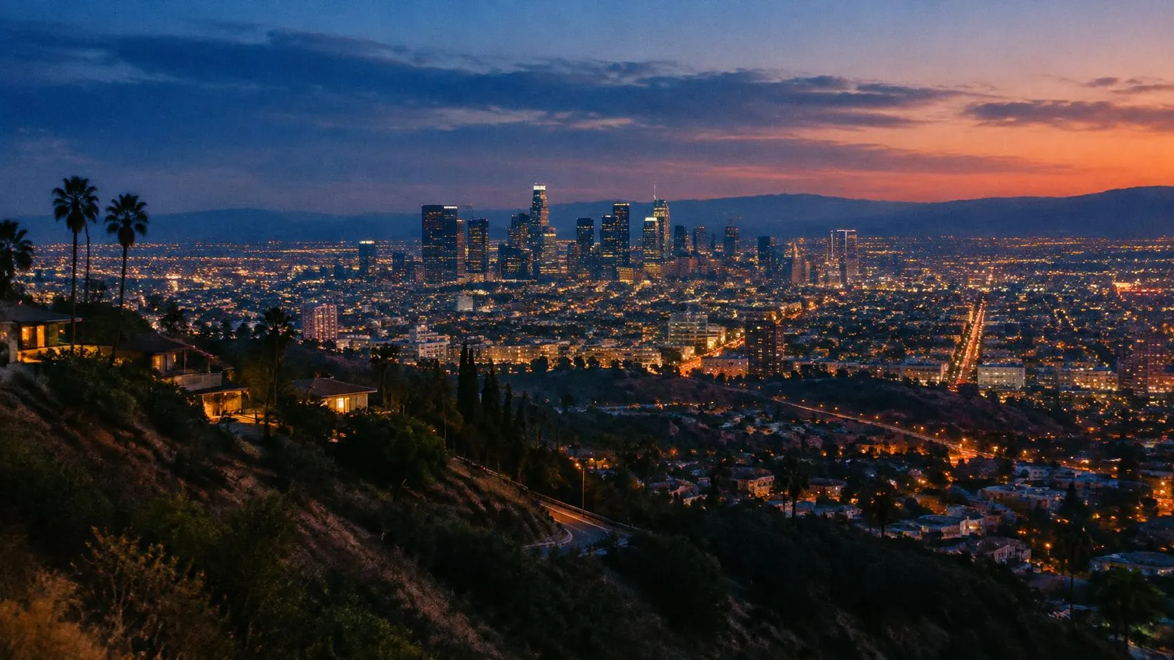 Illustration éditoriale de Los Angeles le soir
