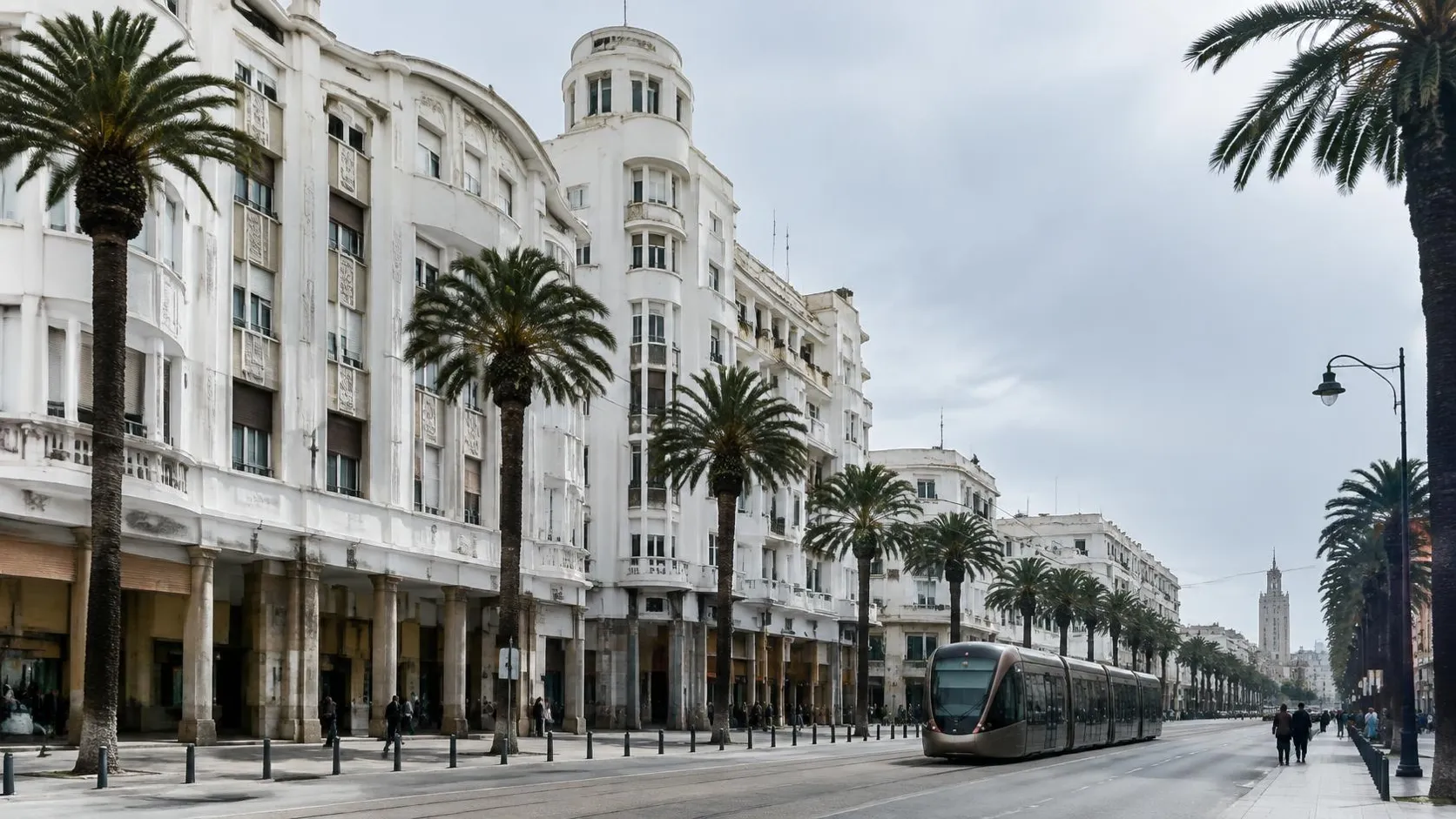 Illustration éditoriale de Casablanca à l'heure dorée