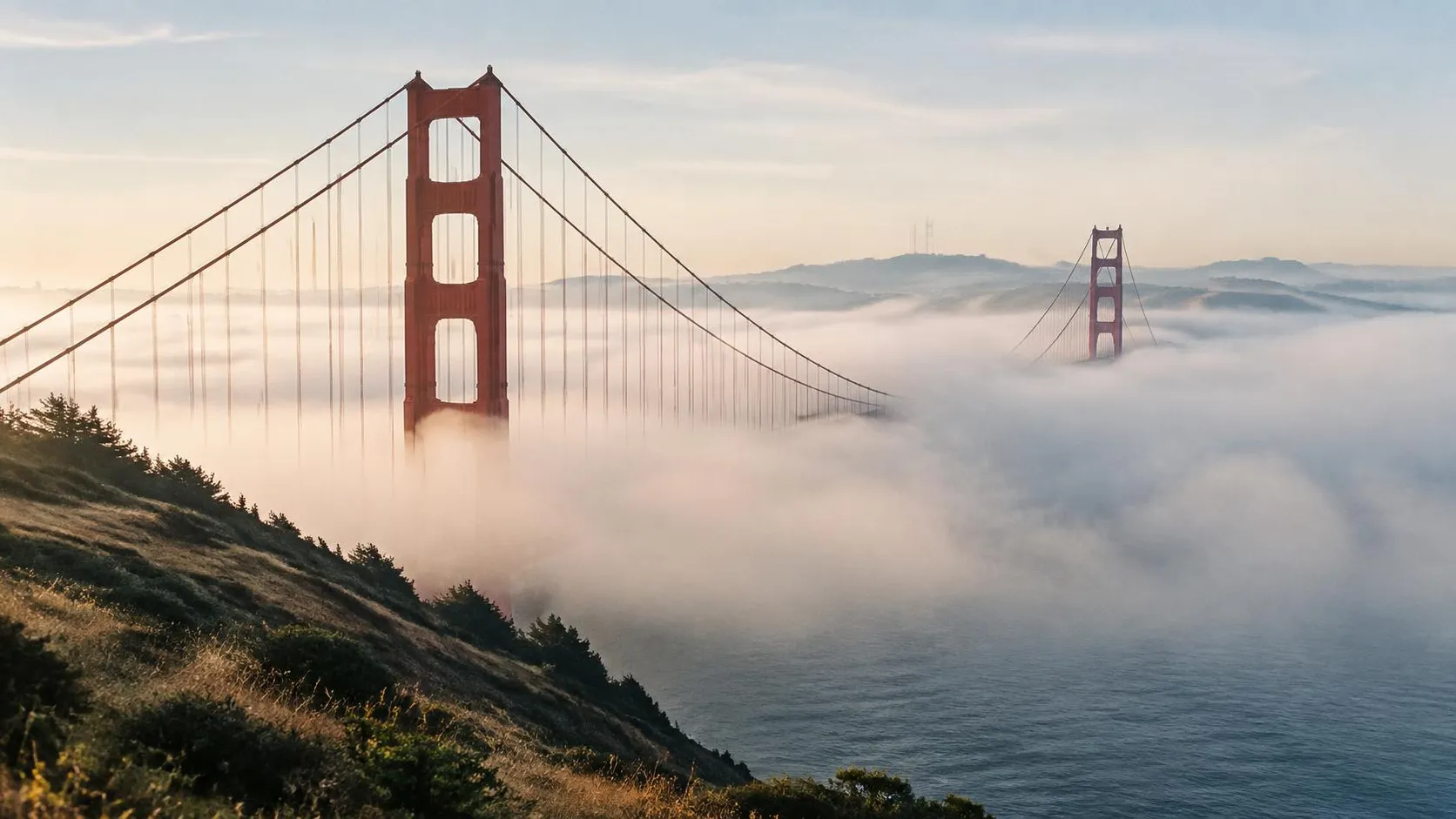 Illustration éditoriale de San Francisco le matin