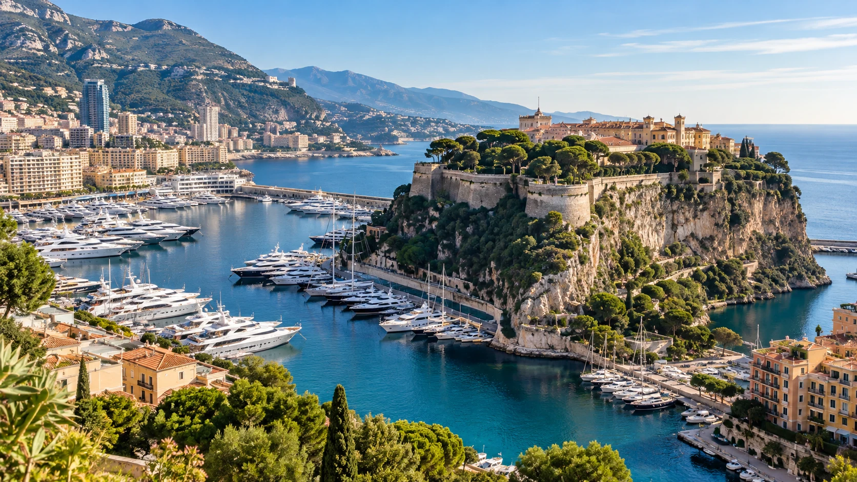 Illustration éditoriale de Monaco le matin