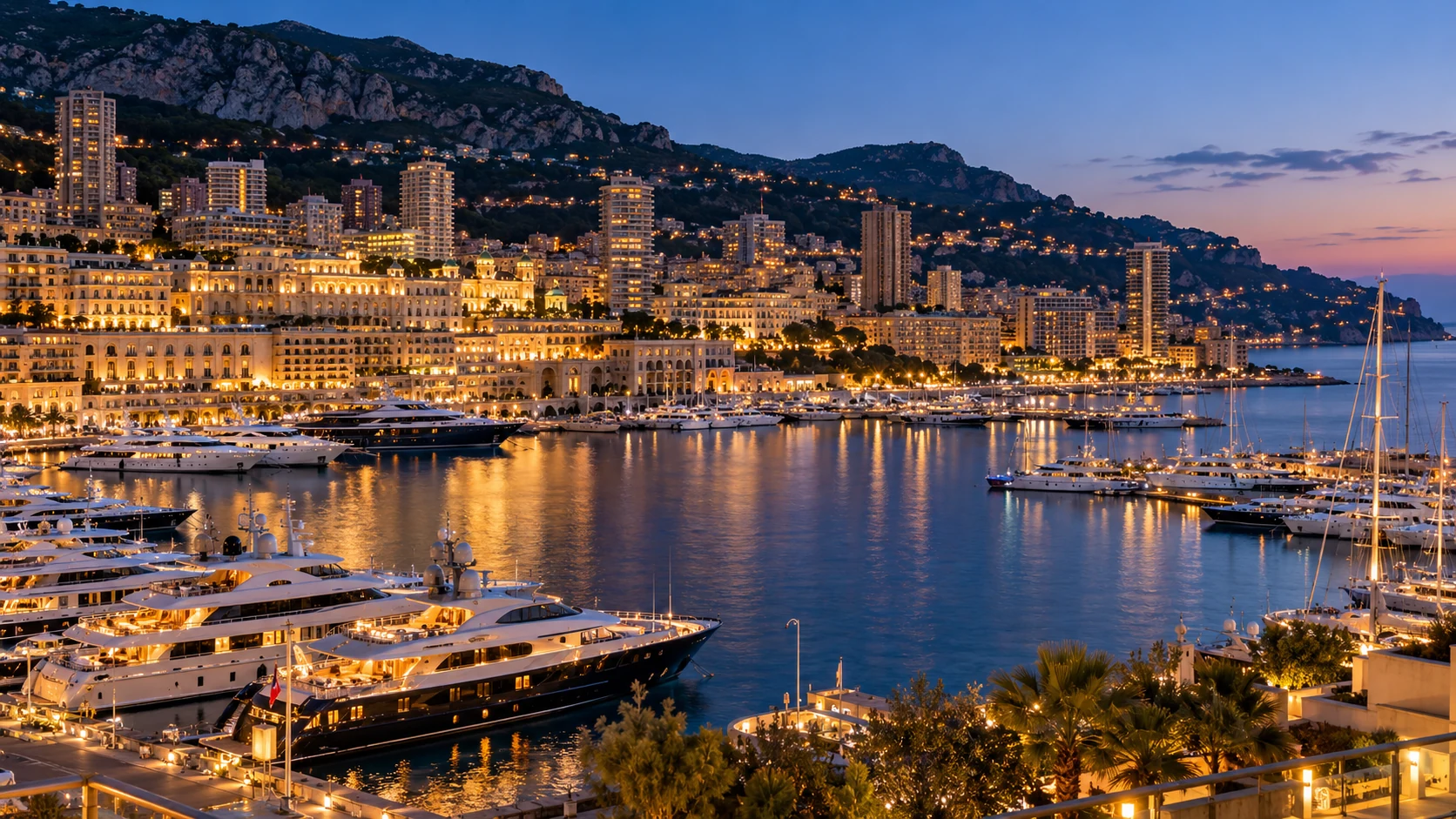Illustration éditoriale de Monaco le soir