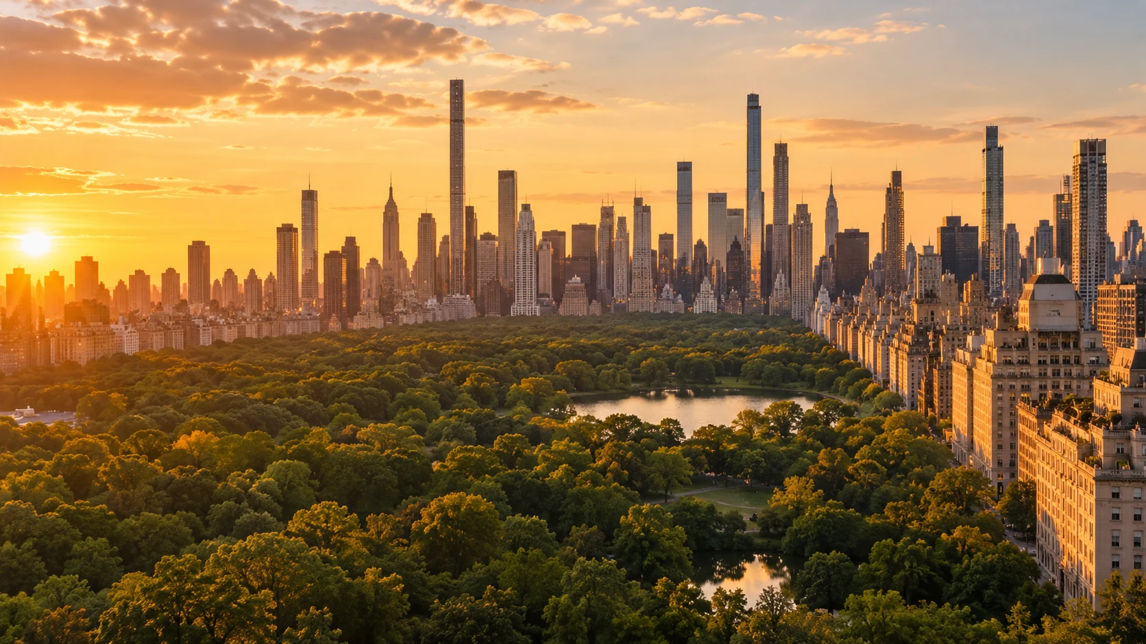 Illustration éditoriale de New York City à l'heure dorée