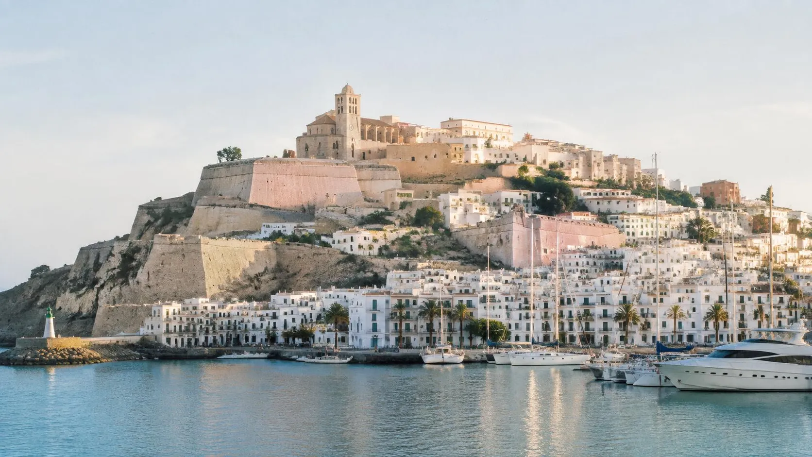 Illustration éditoriale de Ibiza le matin