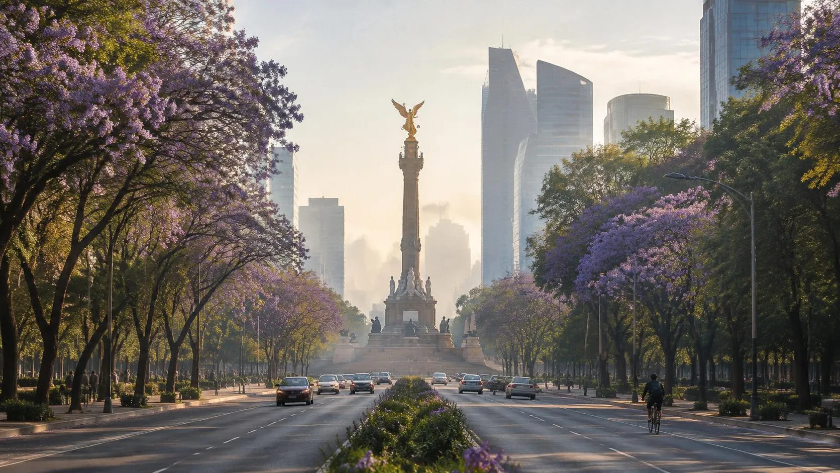 Illustration éditoriale de Mexico le matin