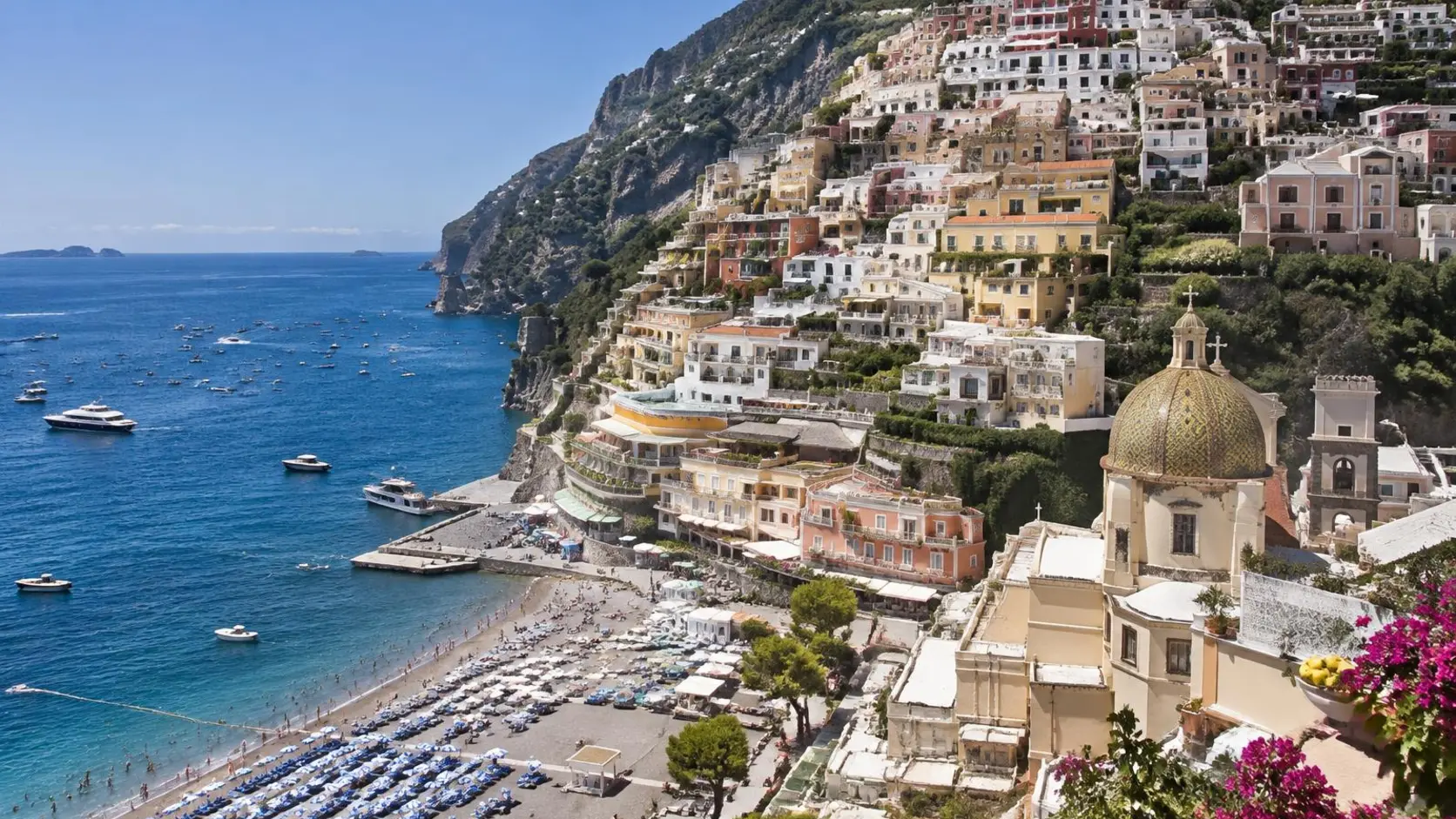 Illustration éditoriale de Positano le matin