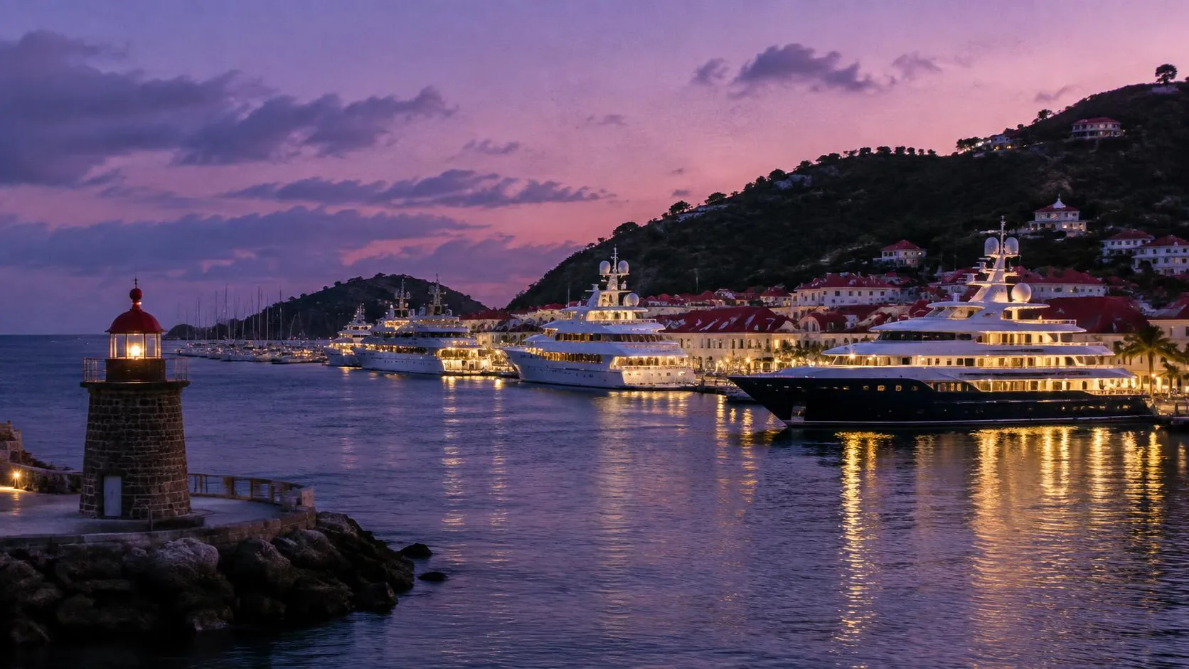Illustration éditoriale de Saint-Barthélemy le soir
