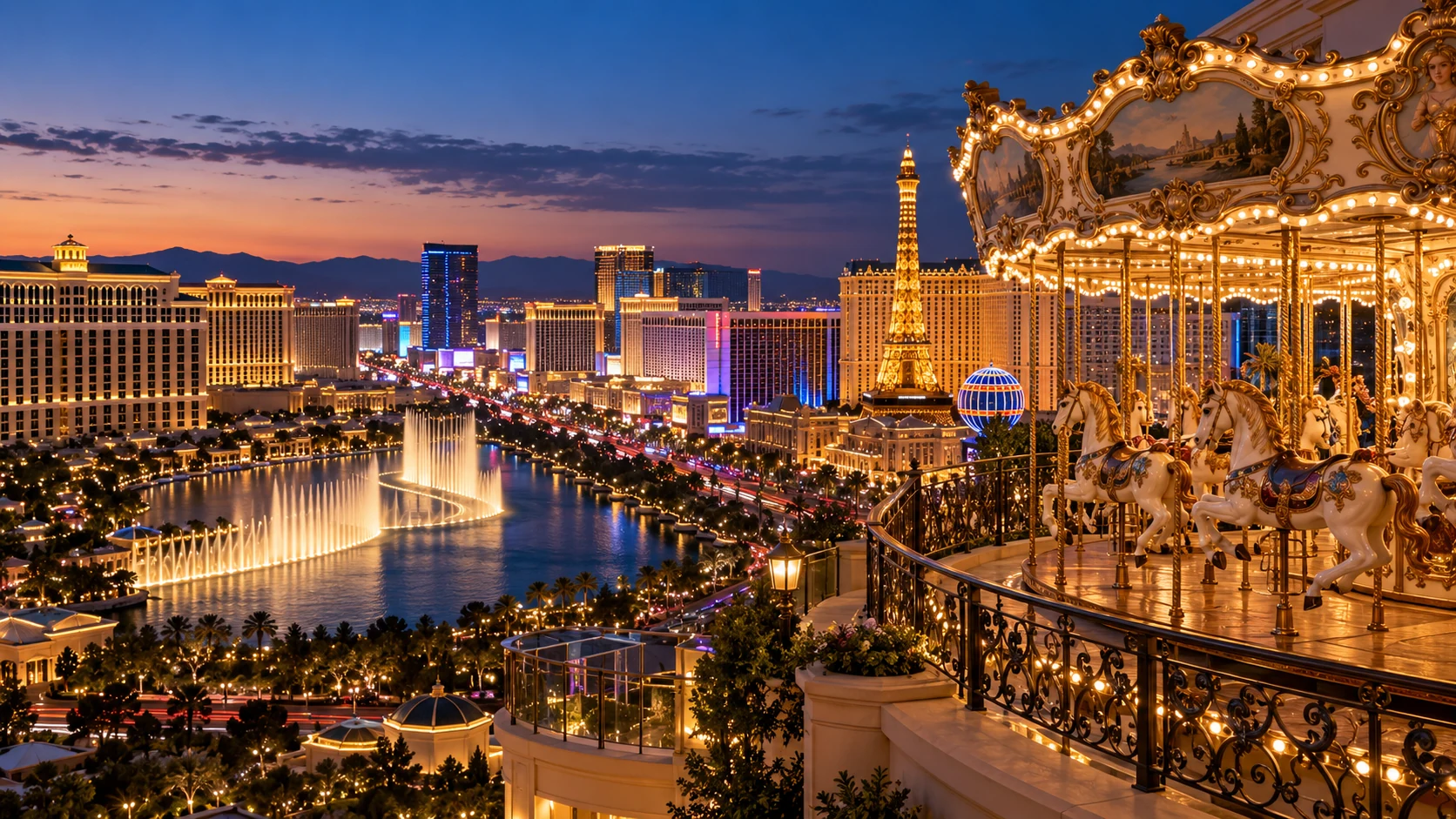 Illustration éditoriale de Las Vegas le soir