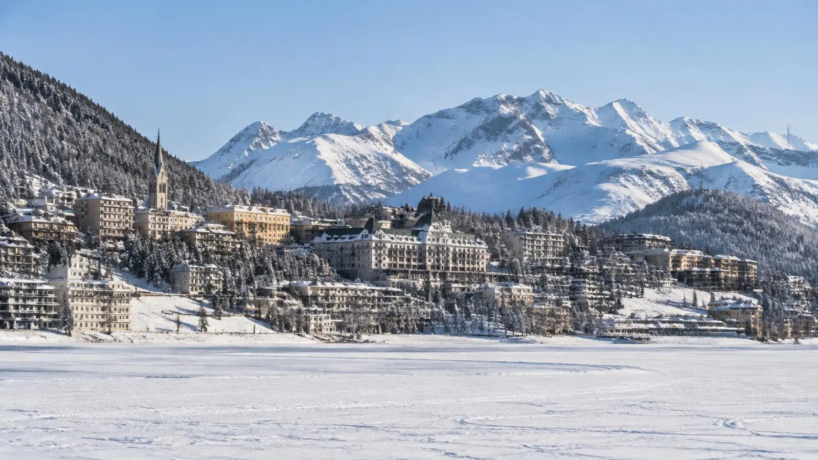 Illustration éditoriale de Saint-Moritz le matin