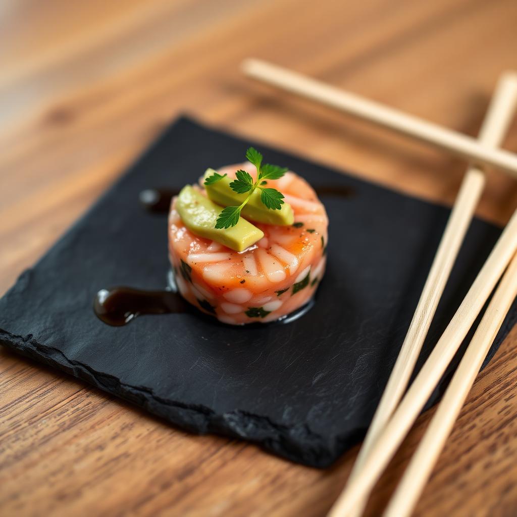 Petit tartare de saumon aux saveurs d'Asie et avocat