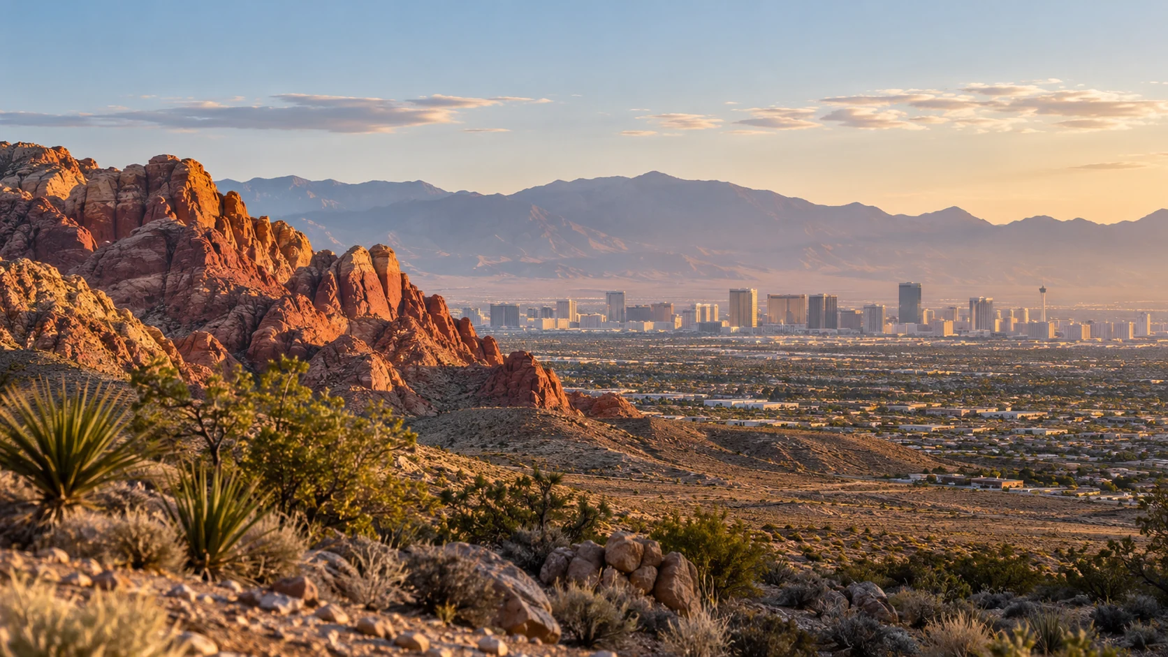 Illustration éditoriale de Las Vegas le matin