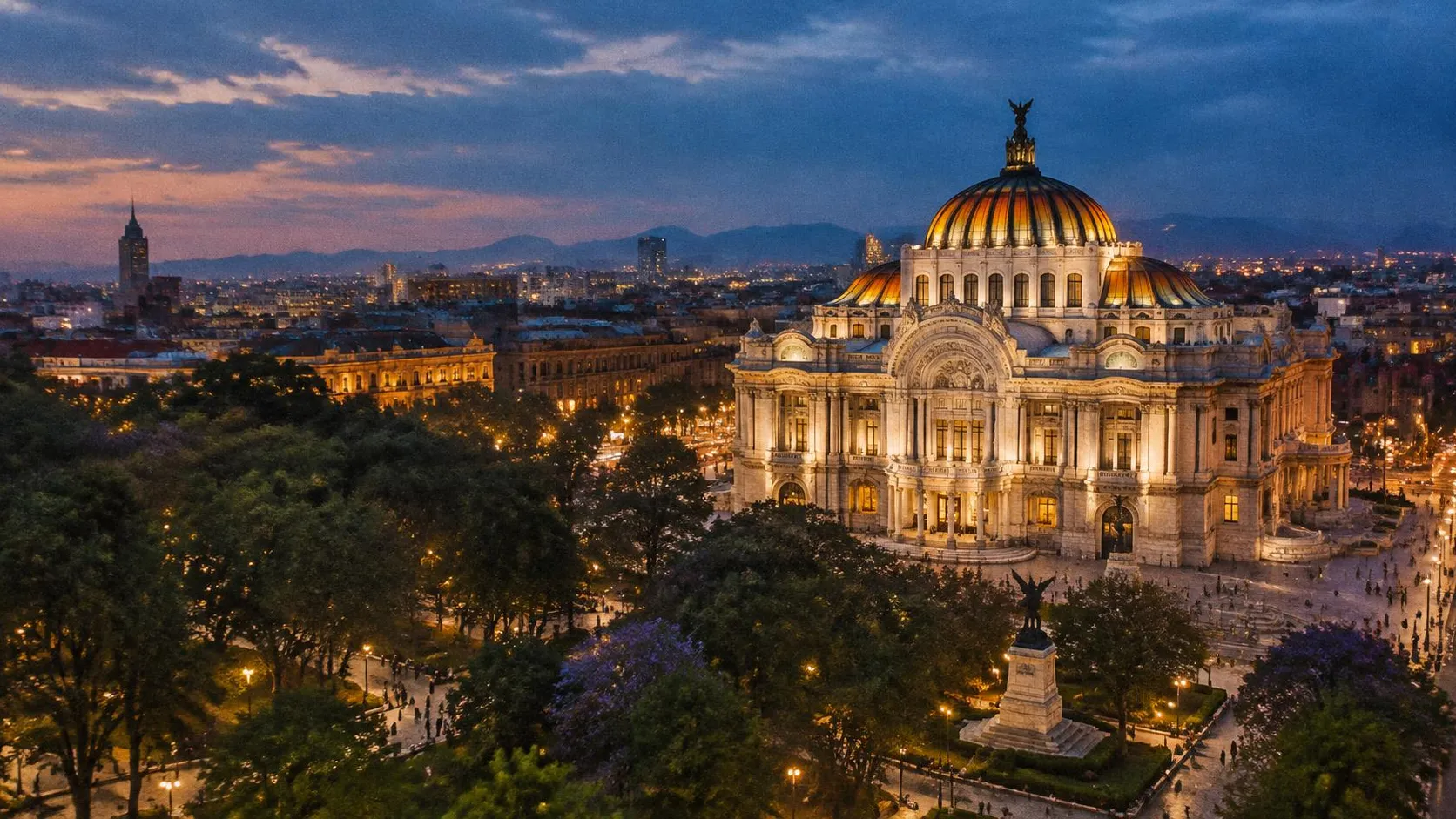 Illustration éditoriale de Mexico le soir