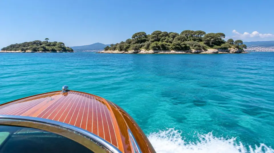 Bateau en bois vers les îles de Lérins