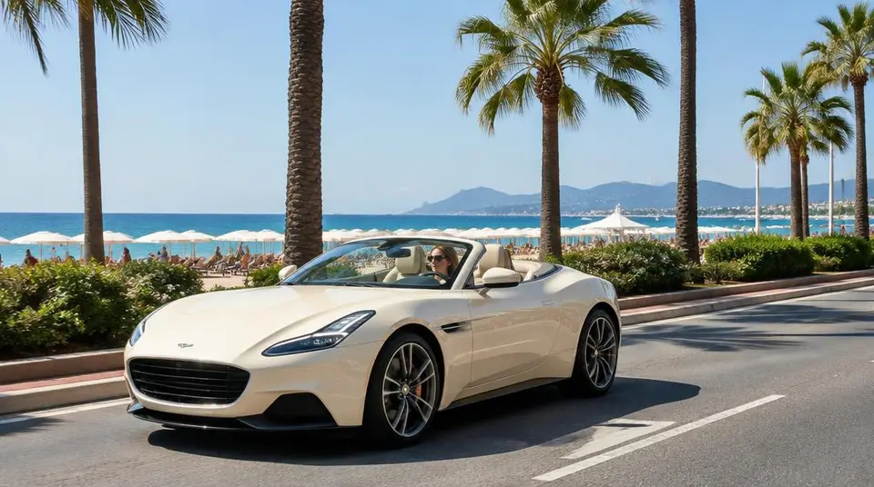 Cabriolet de luxe sur la Croisette, à Cannes