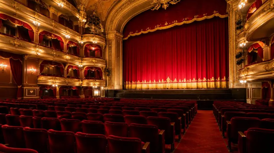 Salle de spectacle new-yorkaise aux fauteuils de velours