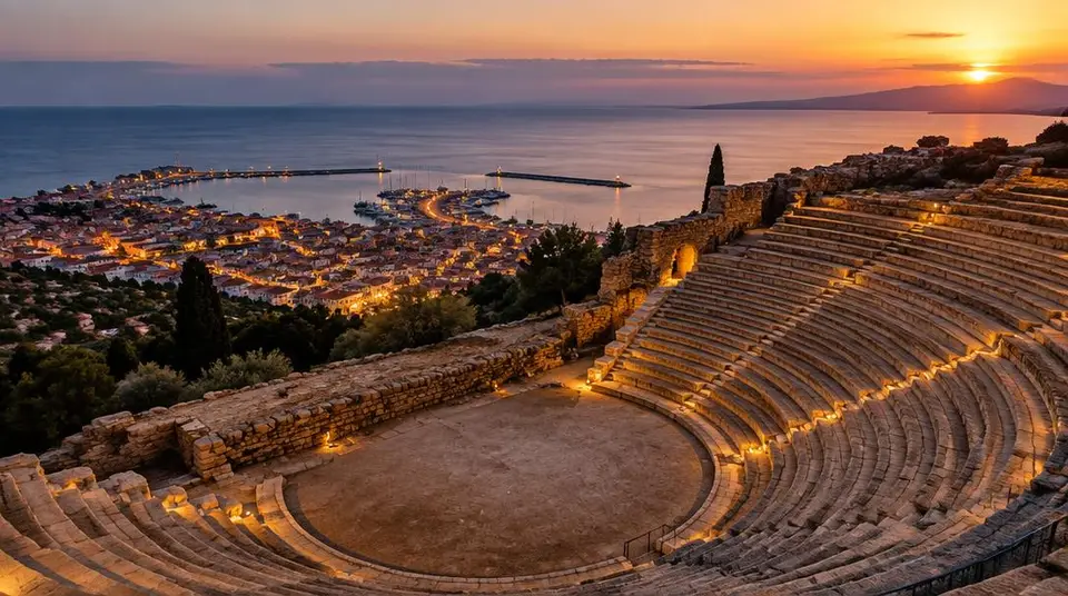 Amphithéâtre antique de Bodrum au crépuscule