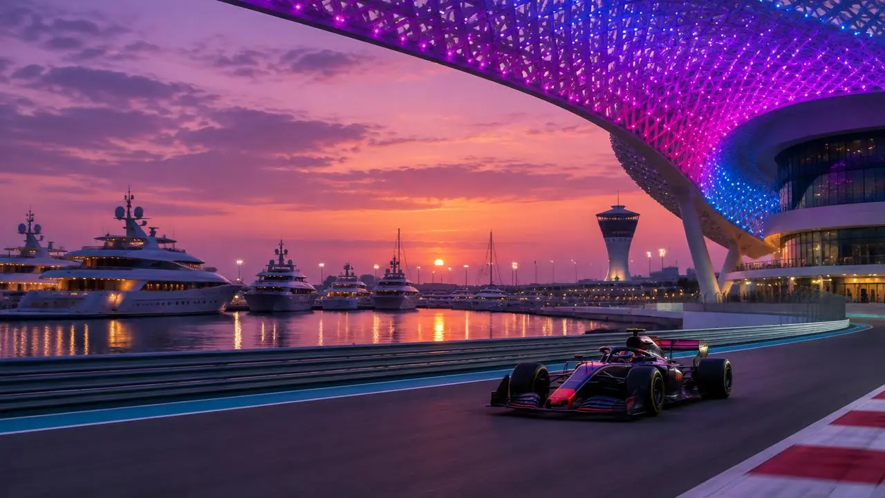 Monoplace sous la verrière illuminée de Yas Marina