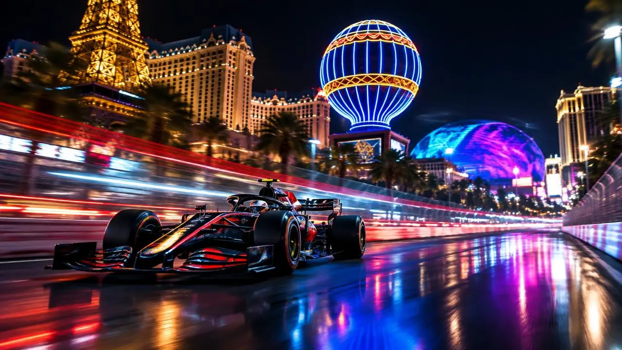 Monoplace sur le Strip illuminé de Las Vegas