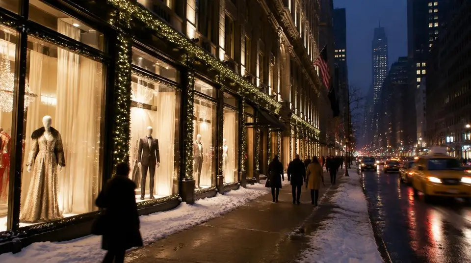 Vitrines d'une avenue commerçante de Manhattan